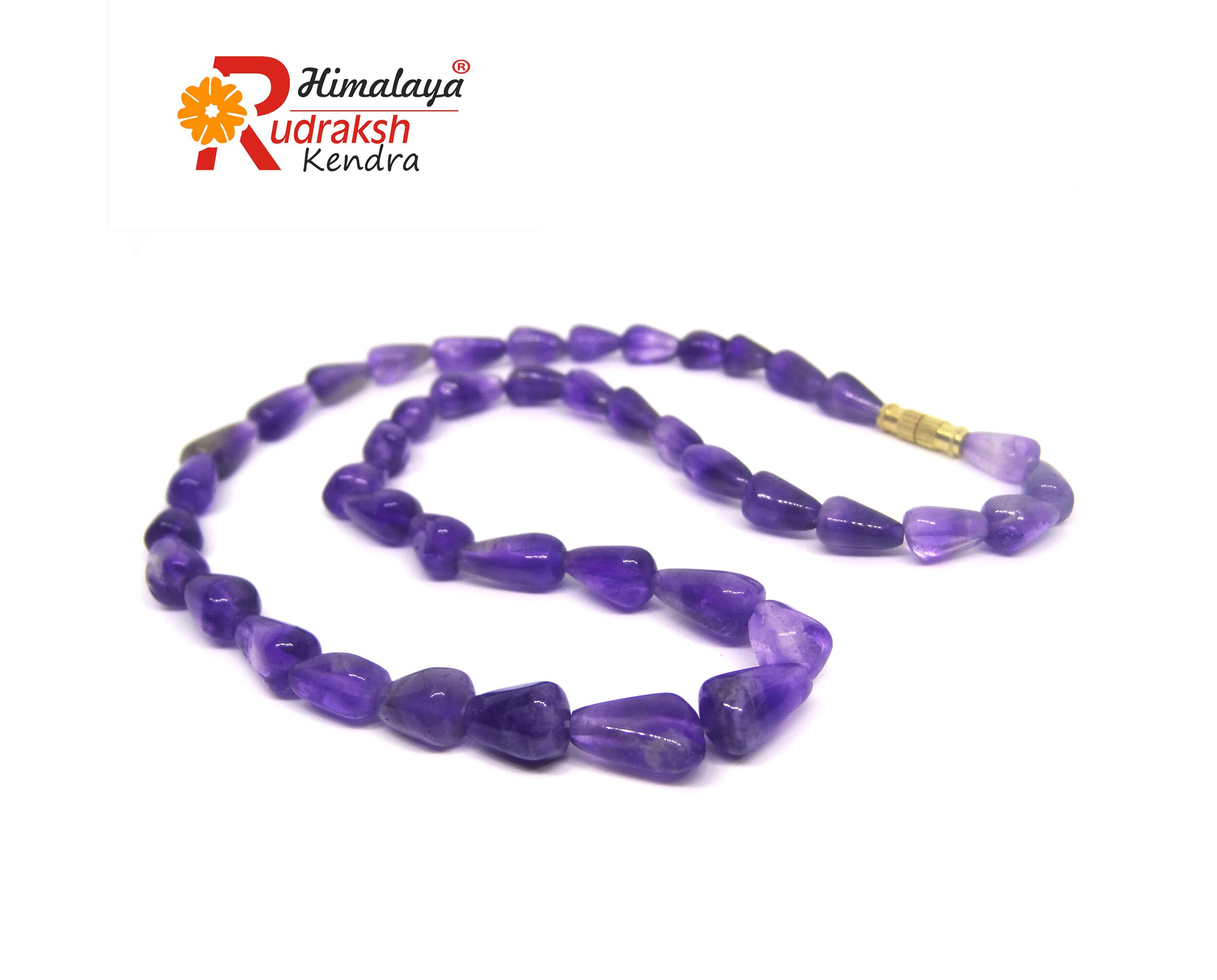 Amethyst Blue Cone Shape Necklace - Himalaya Rudraksha Kendra