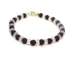 Rudraksha and Diamond Cut Sphatik ( Quartz ) Bracelet for Unisex