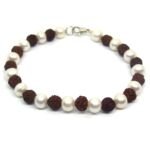 Rudraksha and Pearl Bracelet