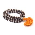 Rudraksha Mala 108 1 Beads in Silver Caps