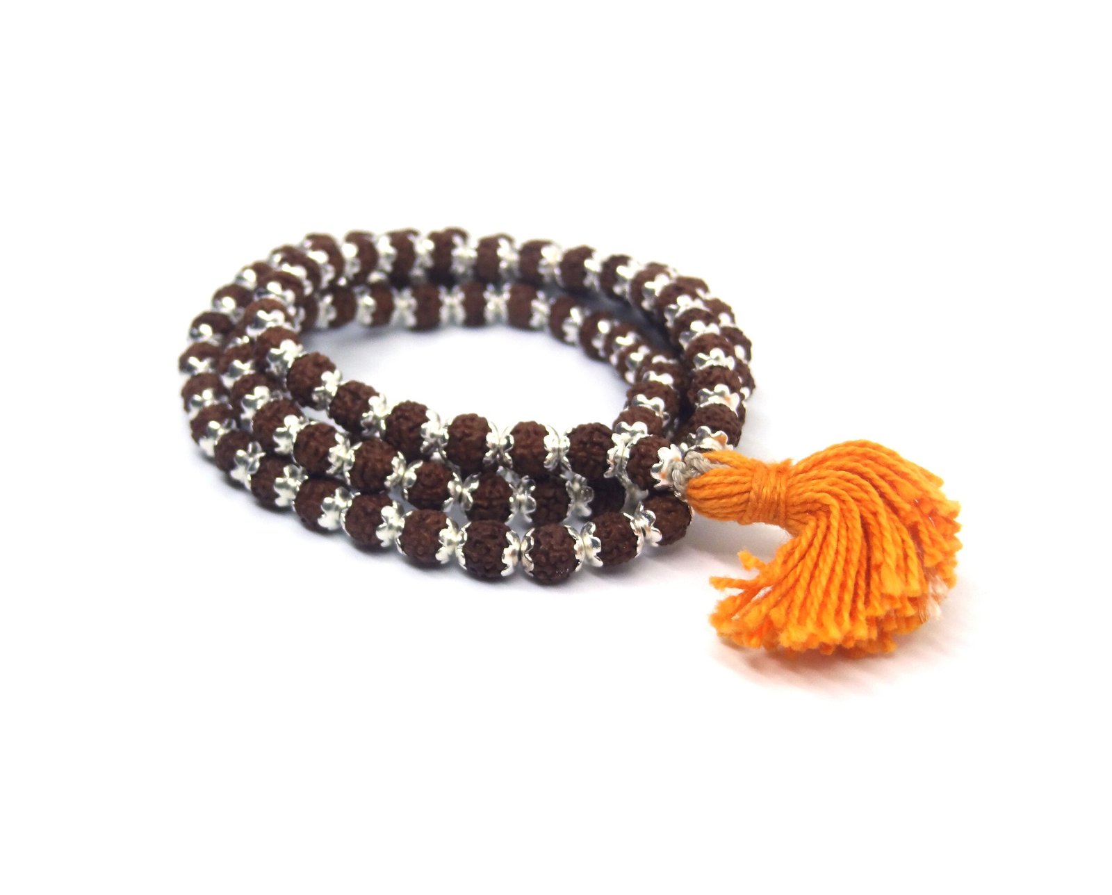DSC05015 copy Rudraksha Mala 108 1 Beads in Silver Caps