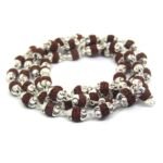5 Mukhi Rudraksha Mala in Silver 60 Beads