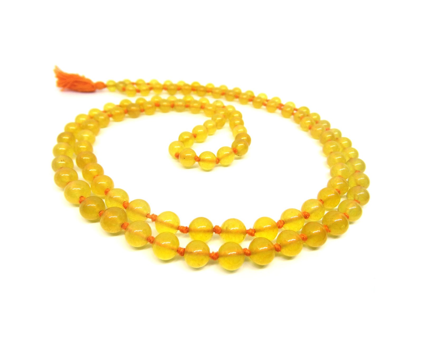 Yellow Hakik Mala 108 +1 Beads Yellow Agate Mala