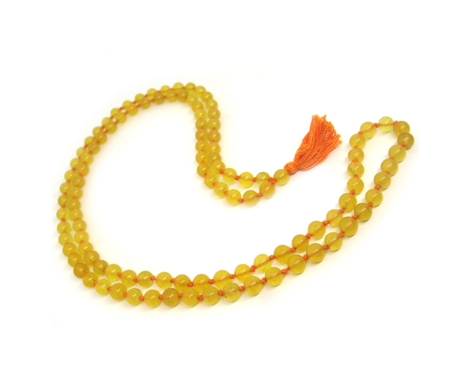 Yellow Hakik Mala 108 +1 Beads Yellow Agate Mala