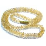 Natural Yellow Topaz Dimond Cut Necklace