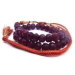 Maroon Jade Tumble shape Adjustable Necklace ( 12 MM )