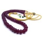 Maroon Jade Round shape Adjustable Necklace