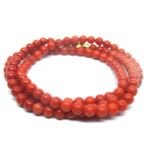 Orange Coral Round Beads Necklace