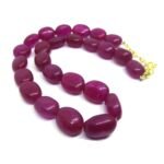 Pink Jade Pear Shape Necklace ( 12 MM )