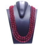 Pink Jade triple Strand Necklace