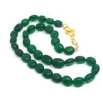 Green Jade Pear shape Necklace ( 8 MM )