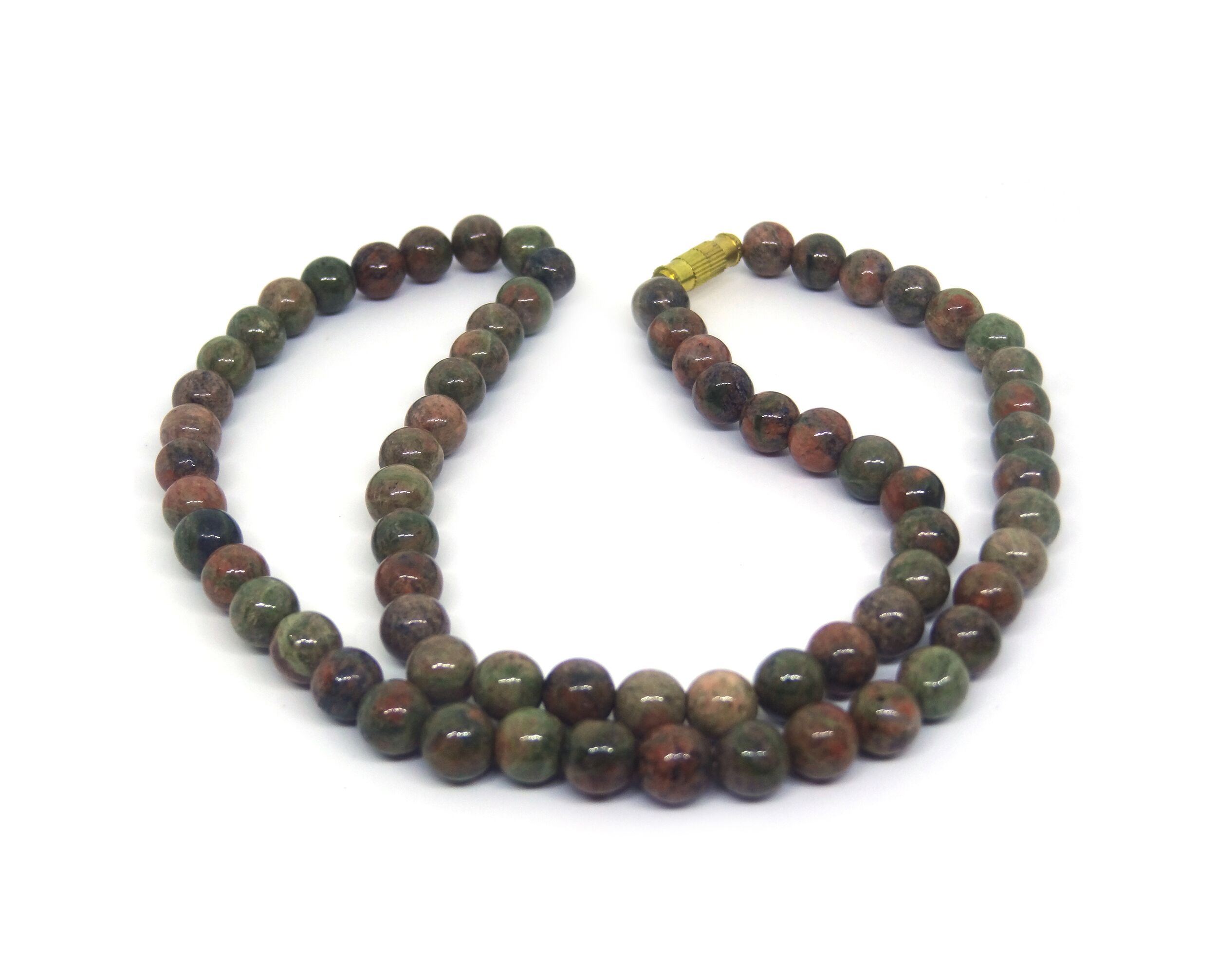 Green And Red Jade Round Shape Necklace - Himalaya Rudraksha Kendra