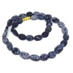 Black And Grey Jade Oval Shape Necklace