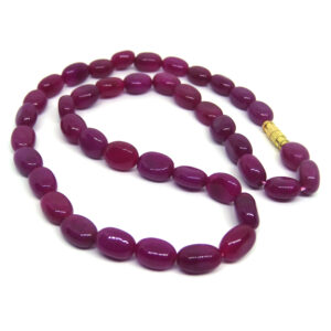 Pink Jade Oval Shape Necklace