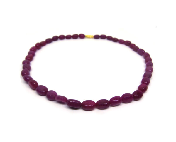 Pink Jade Oval Shape Necklace