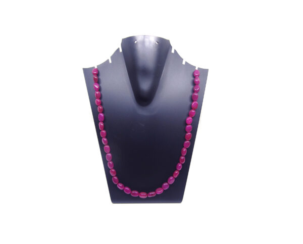 Pink Jade Oval Shape Necklace