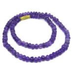 Amethyst Button Shape Necklace ( Small )