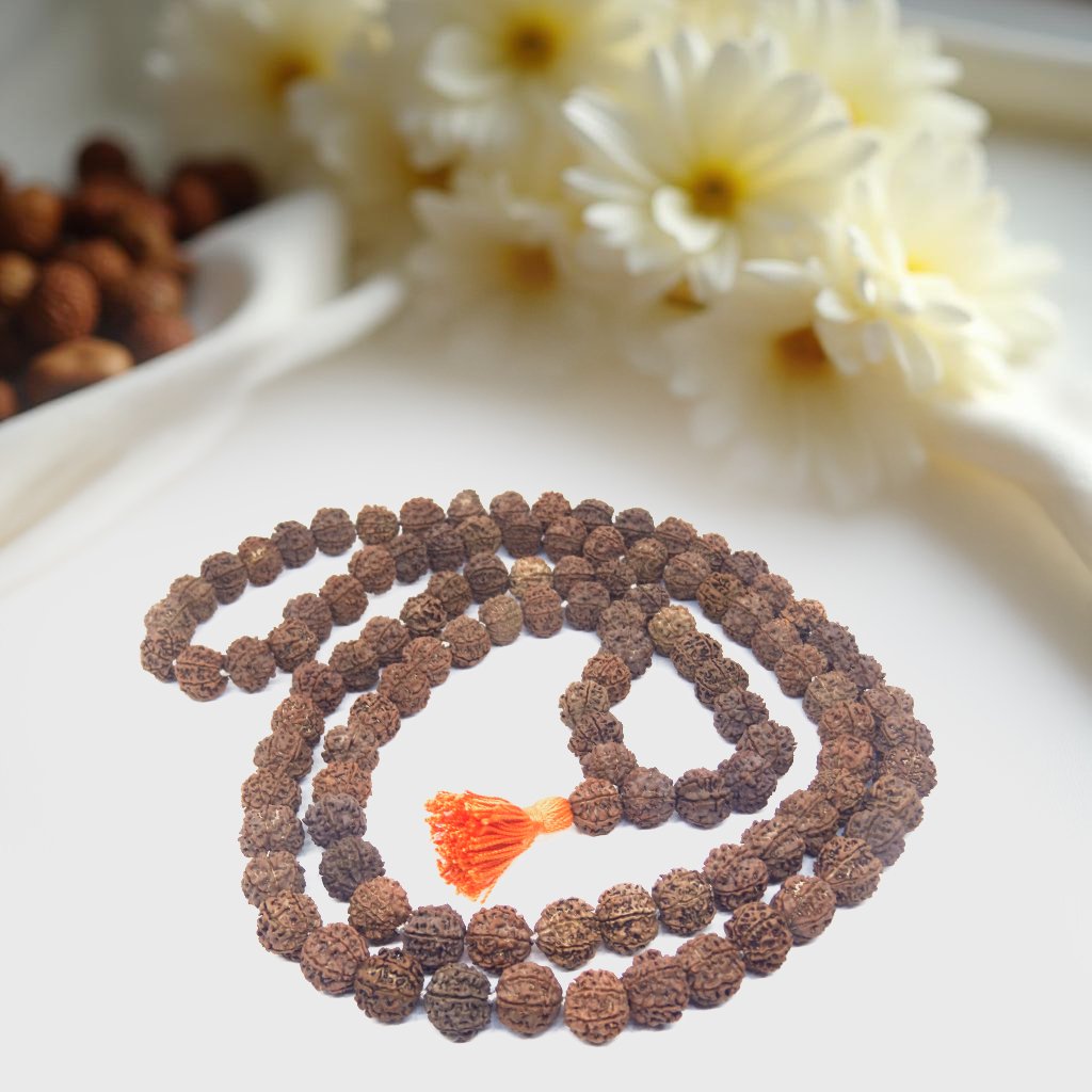7 Mukhi Rudraksha Mala 108 +1 Beads Nepali