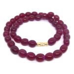 Maroon Jade Pear shape Necklace ( 8 MM )