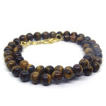 Tiger Stone Round Beads Necklace